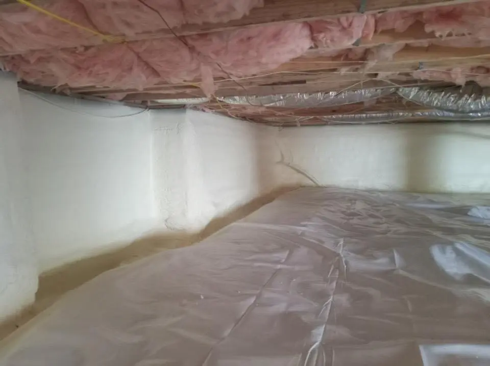 Crawl space encapsulation with closed-cell spray foam for Roof Waterproofing in Gilmer